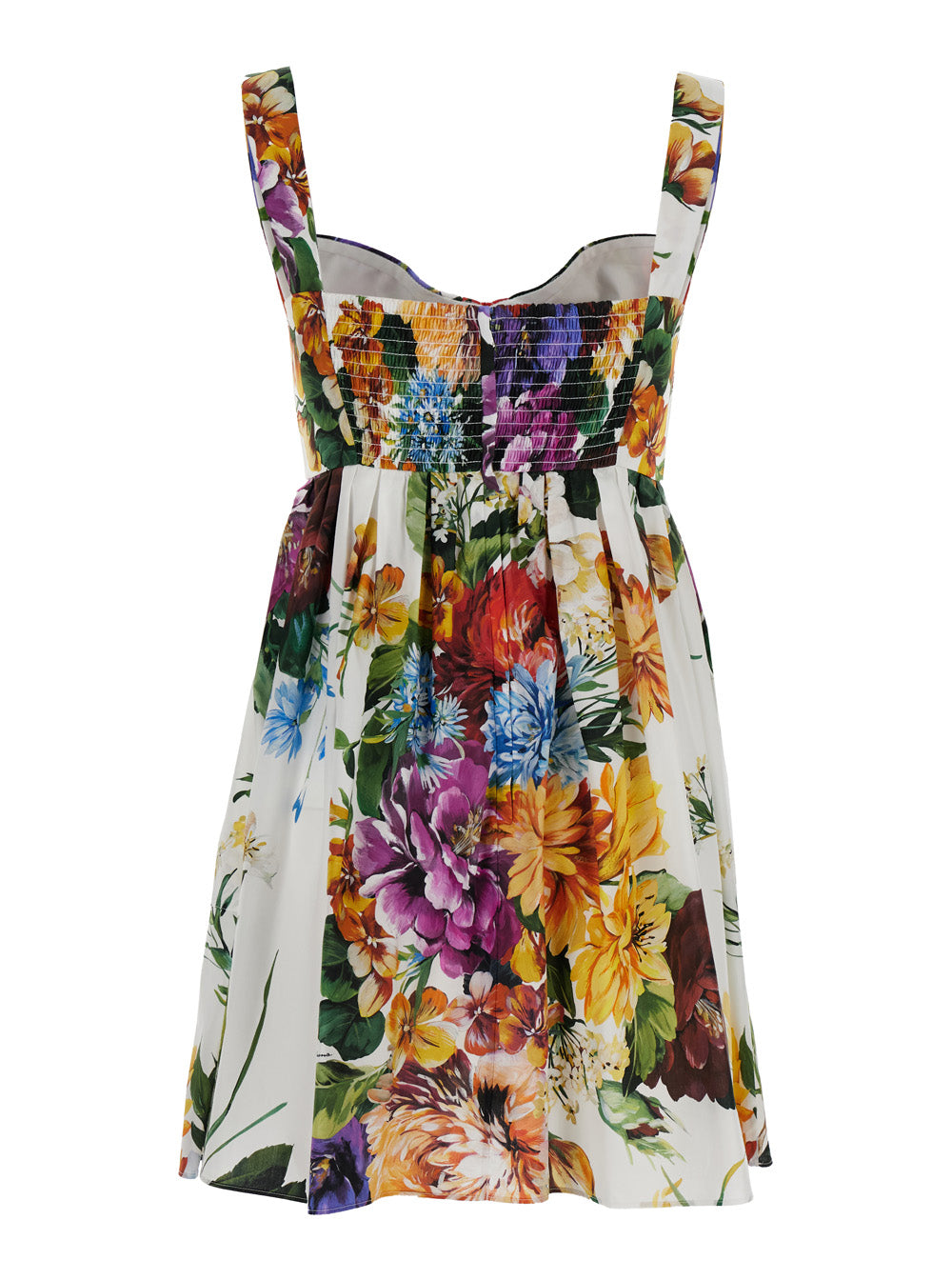 Dolce & Gabbana Women Multicolor Sleeveless Dress With Bustier Style Neckline And All-Over Floral Print In Cotton Woman