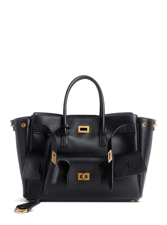 Balenciaga Women 'Bel Air' Black Handbag With Adjustable And Removable Shoulder Strap And Turn-Lock Closure In Leather Woman
