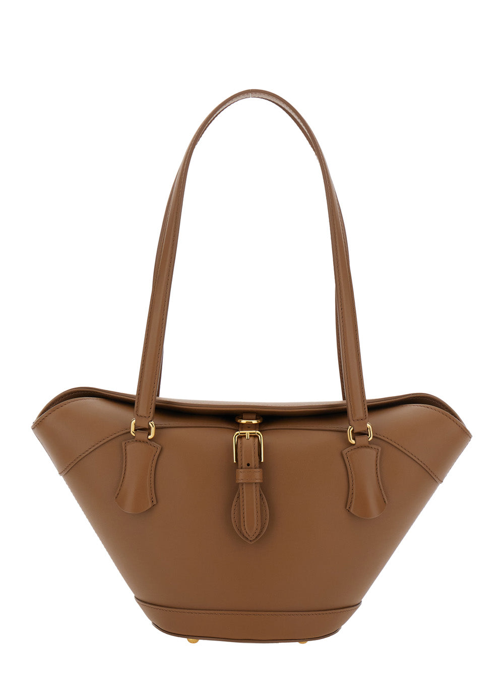 Dolce & Gabbana Women Brown Shoulder Bag With Two Top Handles And Buckle Closure On The Front In Leather Woman