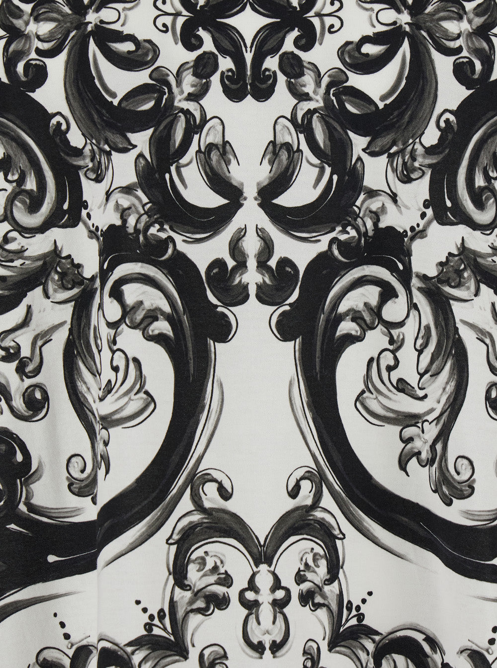 Dolce & Gabbana Men Black And White Crewneck T-Shirt With All-Over Graphic Print In Cotton Man