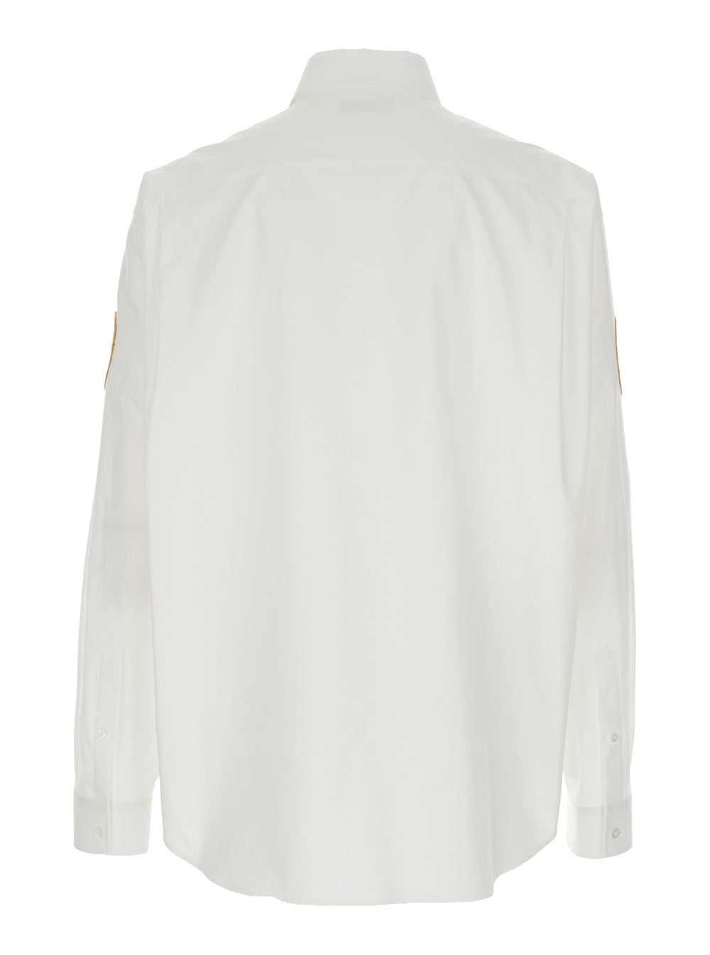 Balenciaga Men White Shirt With Logo Lettering On The Front And Logo Patch On The Sleeve In Cotton Man