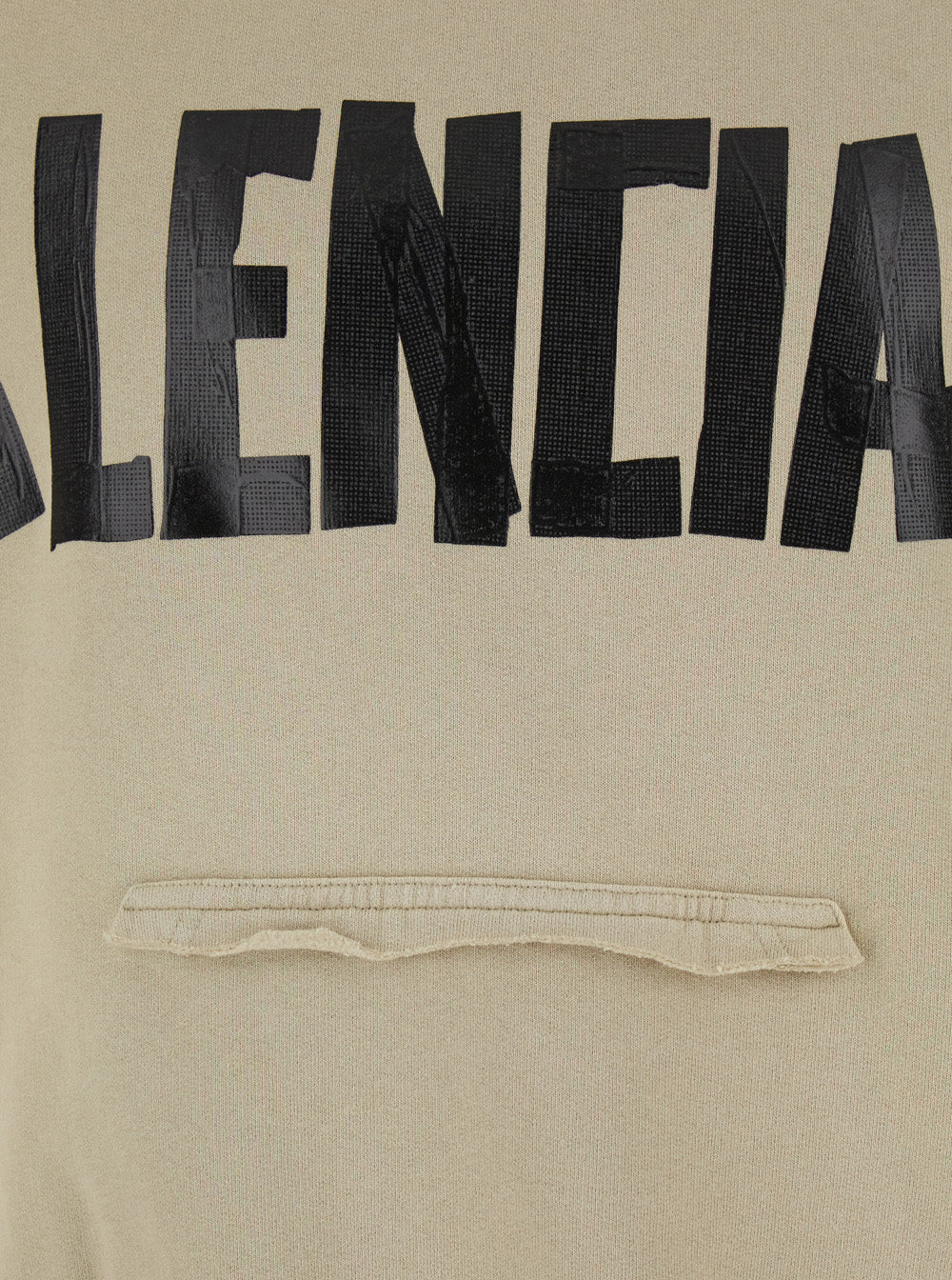 Balenciaga Men Beige Hoodie With Fixed Hood And Logo Lettering On Front And Rear In Cotton Man