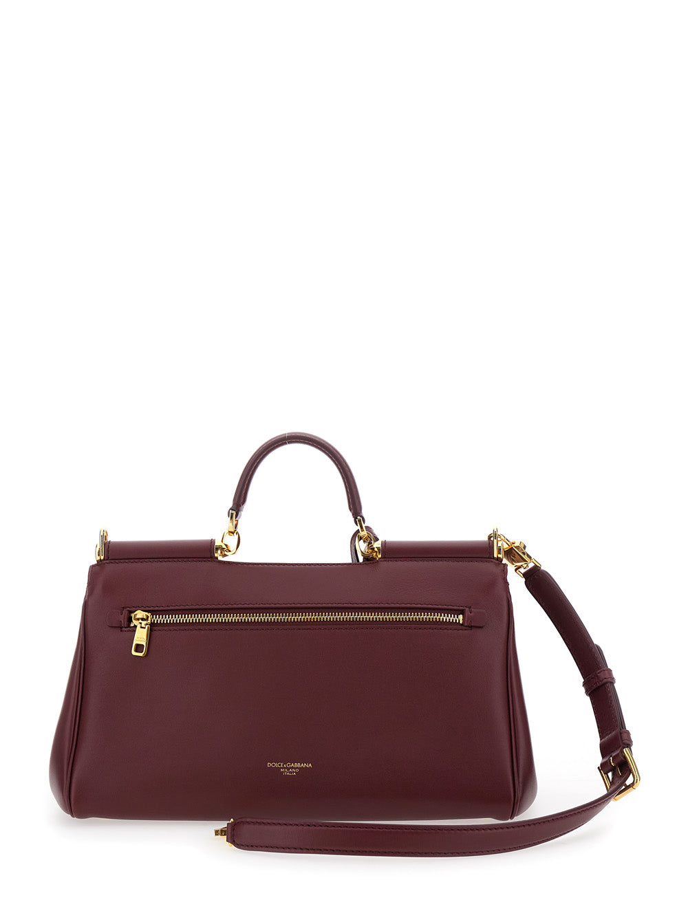 Dolce & Gabbana Women Bordeaux Handbag With Key And Padlock Detail And Adjustable And Removable Shoulder Strap In Leather Woman
