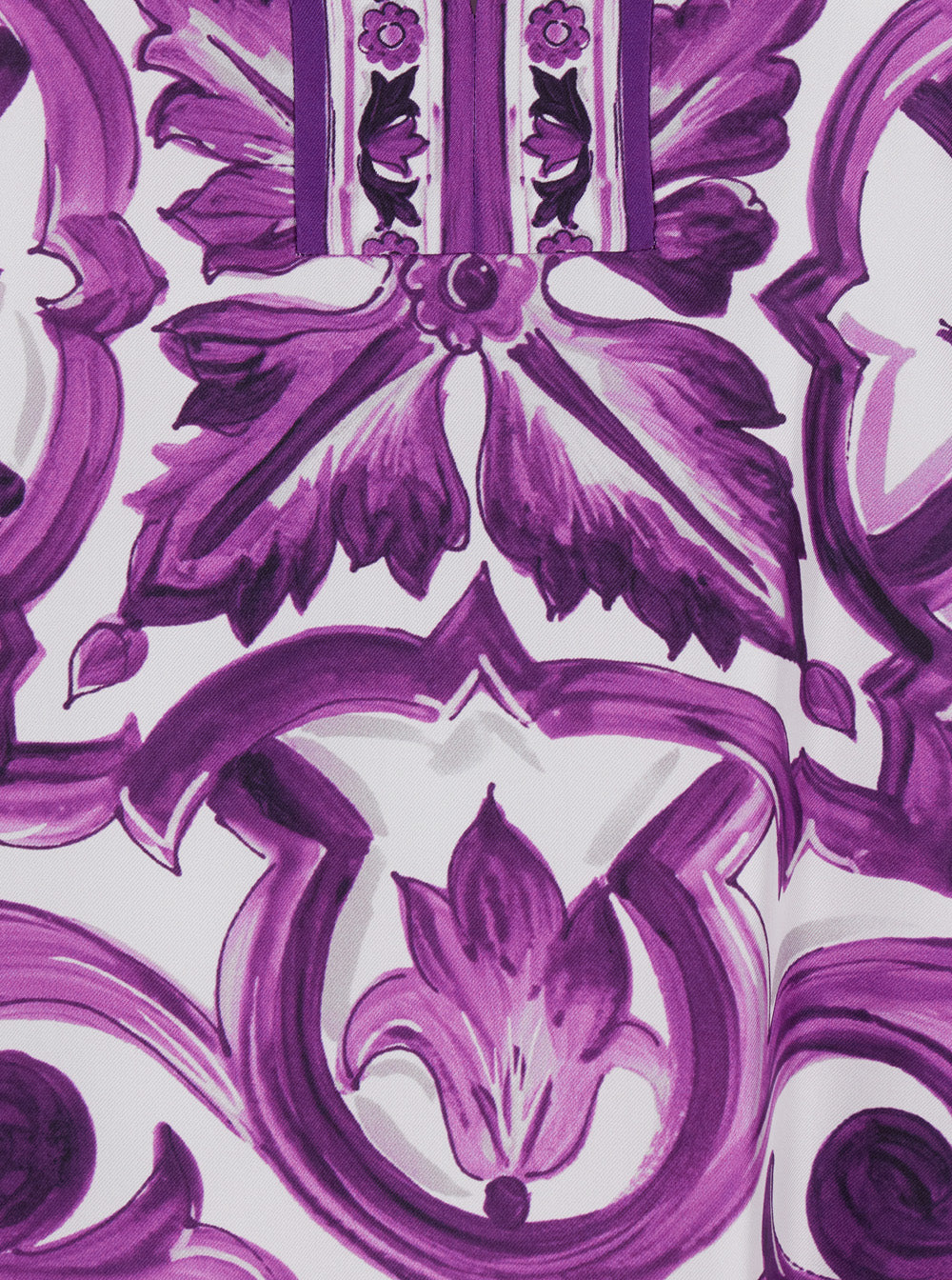 Dolce & Gabbana Women Violet Dress With Round Neck And All-Over Floral Motif In Silk Woman