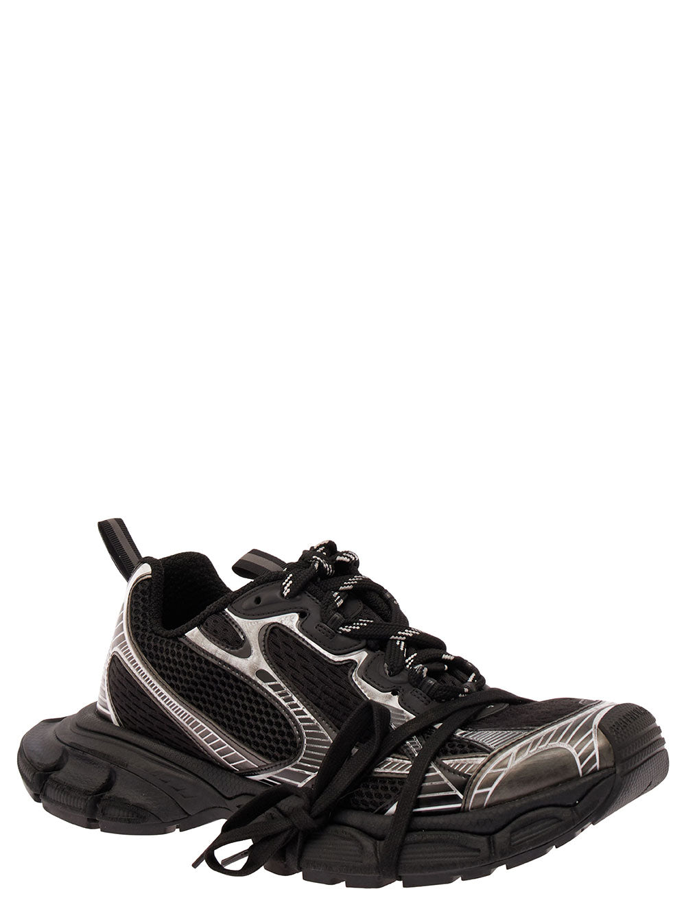 Balenciaga Men '3Xl' Black Low Top Sneakers With Logo Detail In Tech Fabric Man