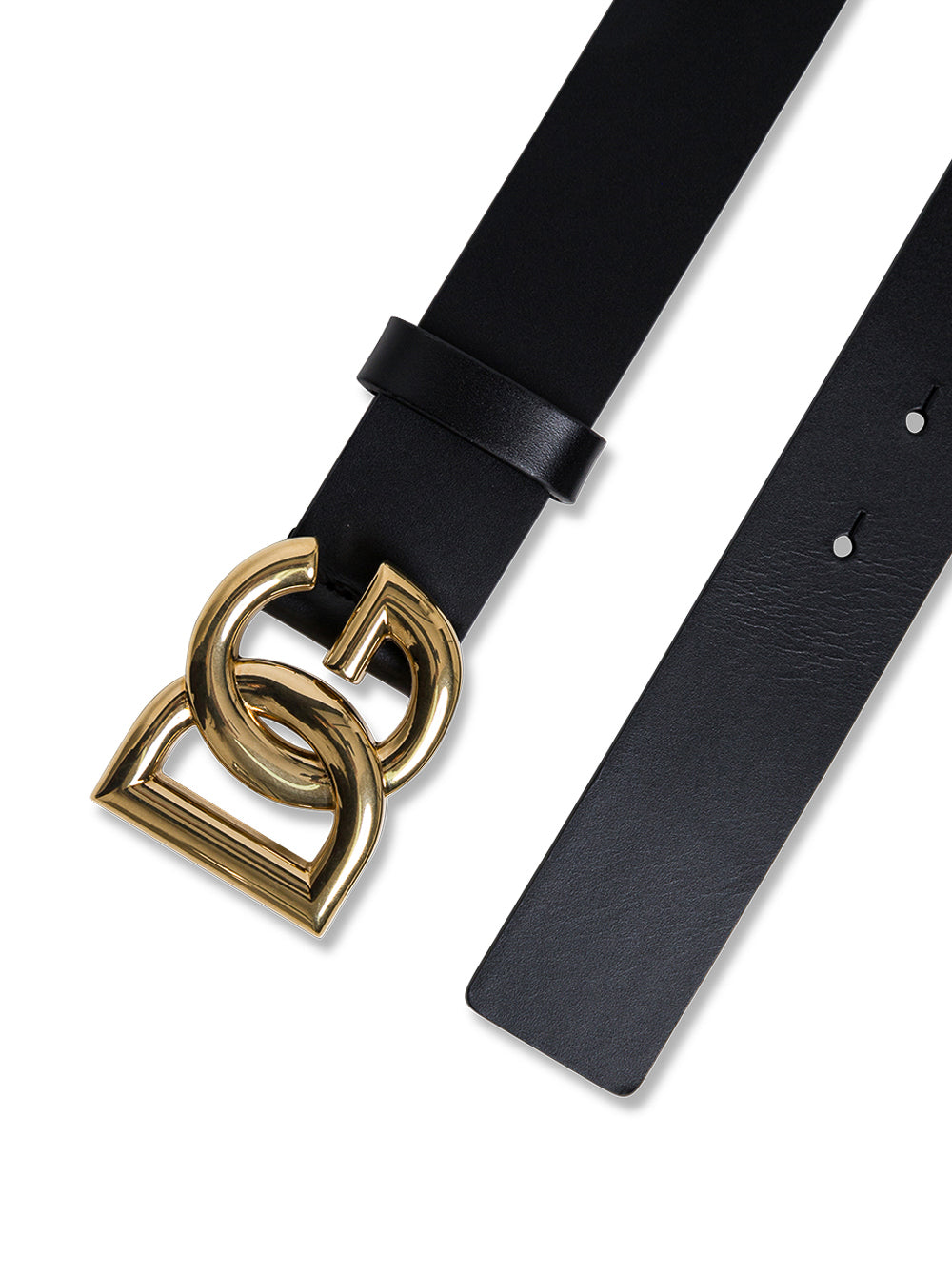 Dolce & Gabbana Men Dolce & Gabbana Man's Black Leather Belt With Dg  Buckle