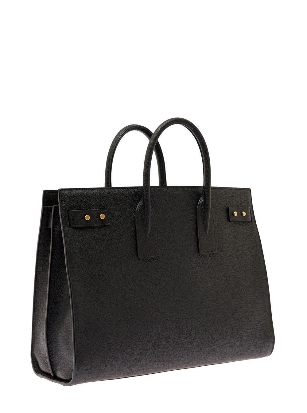 Saint Laurent Men Black Sac De Jour Thin Large Bag  In Grained Leather Saint Laurent Man