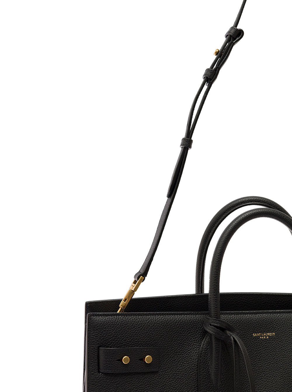Saint Laurent Men Black Sac De Jour Thin Large Bag  In Grained Leather Saint Laurent Man