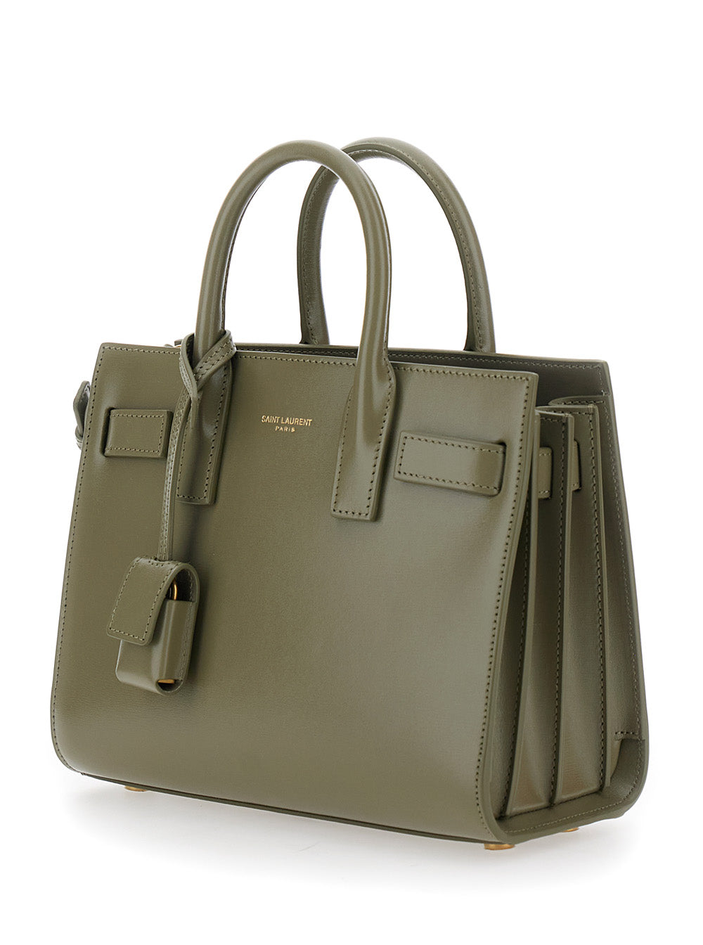 Saint Laurent Women 'Sac Du Jour' Green Nano Handbag With Logo Lettering On The Front In Leather Woman