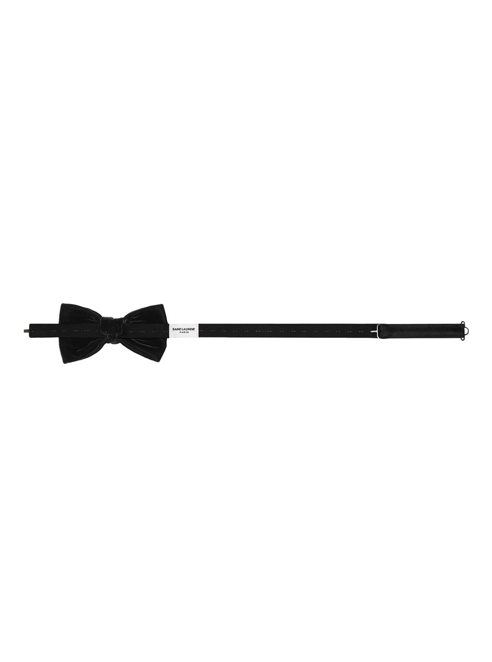 Saint Laurent Men Black Bowtie With Adjustable Clolsure In Velvet Man