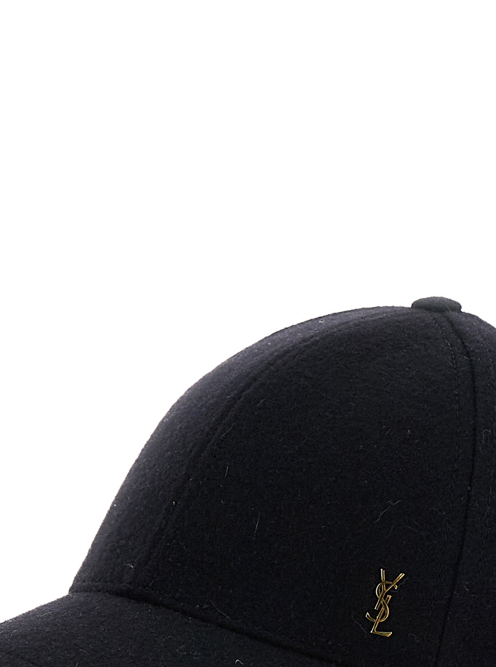 Saint Laurent Men Black Baseball Cap With Cassandre Detail On The Front In Cotton Man