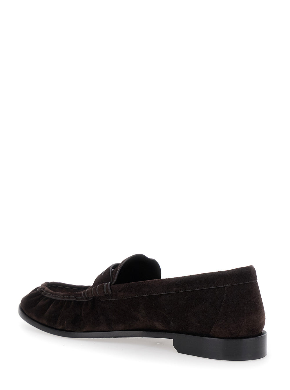 Saint Laurent Men Brown Loafers With Cassandre Detail In Suede Man