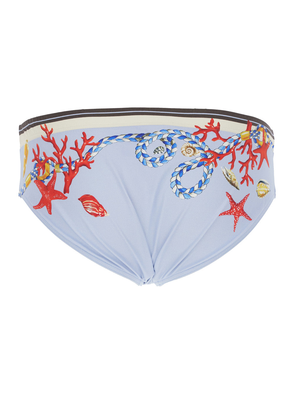 Dolce & Gabbana Men Light Blue Swimsuit With All-Over Print In Tech Fabric Man