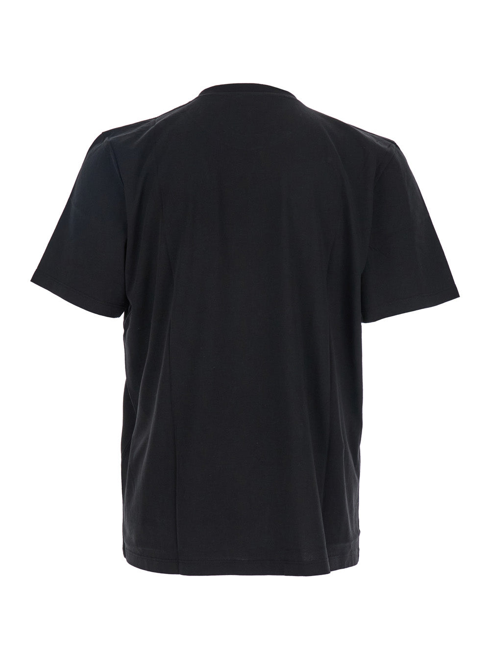 Saint Laurent Men Black Crewneck T-Shirt With Cassandre Embroidery In Cotton Man