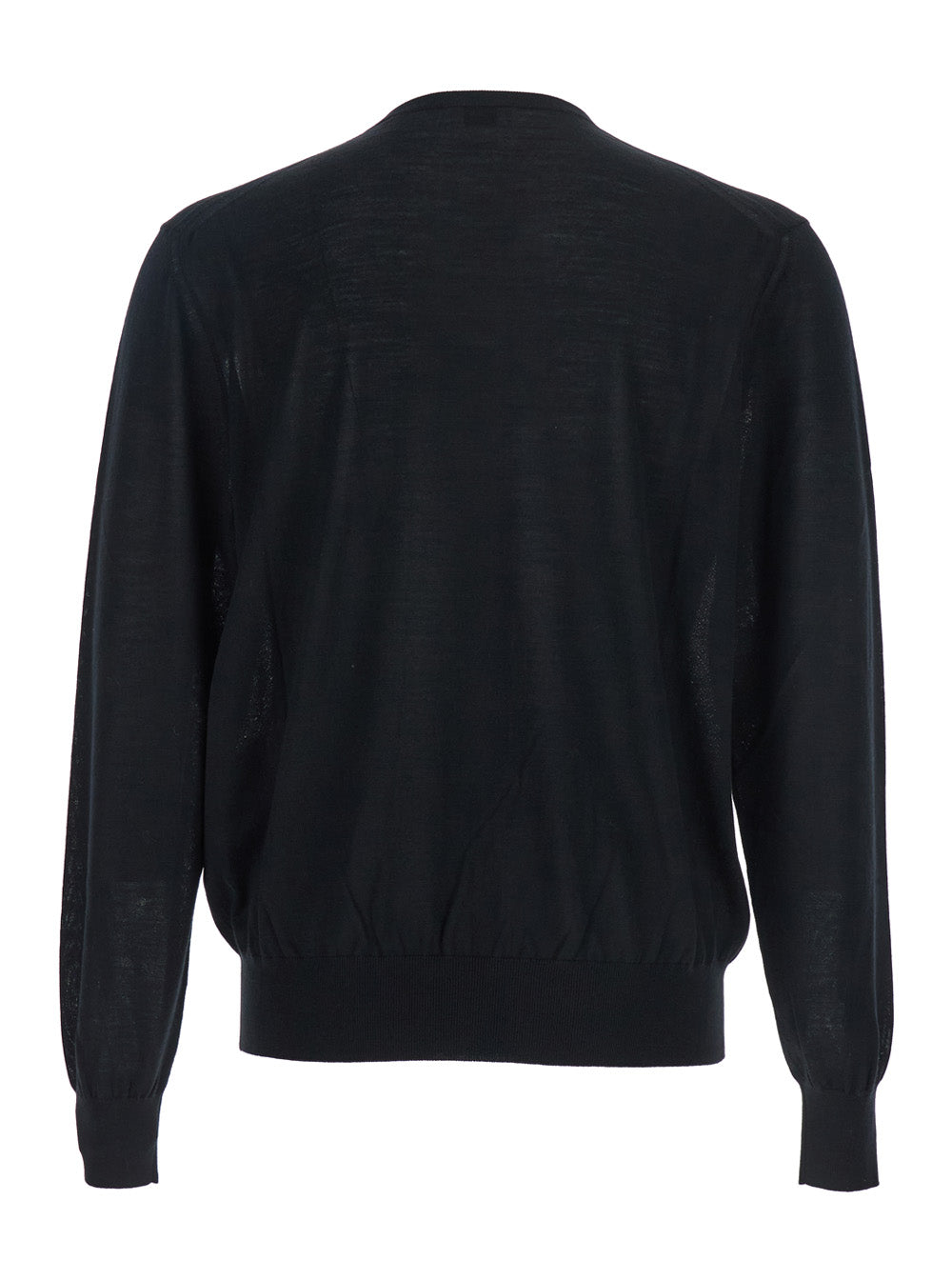 Saint Laurent Men Black Crewneck Sweater With Cassandre In Cashmere Man