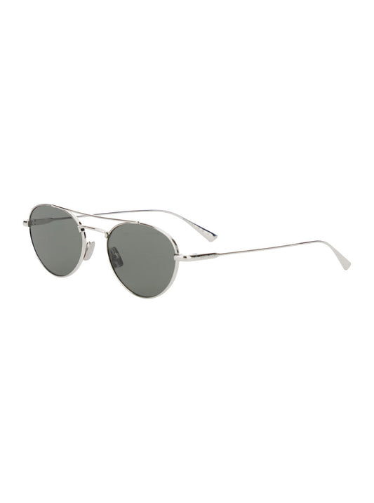 Saint Laurent Women Silver Tone Sunglasses With Engraved Logo In Metal Woman