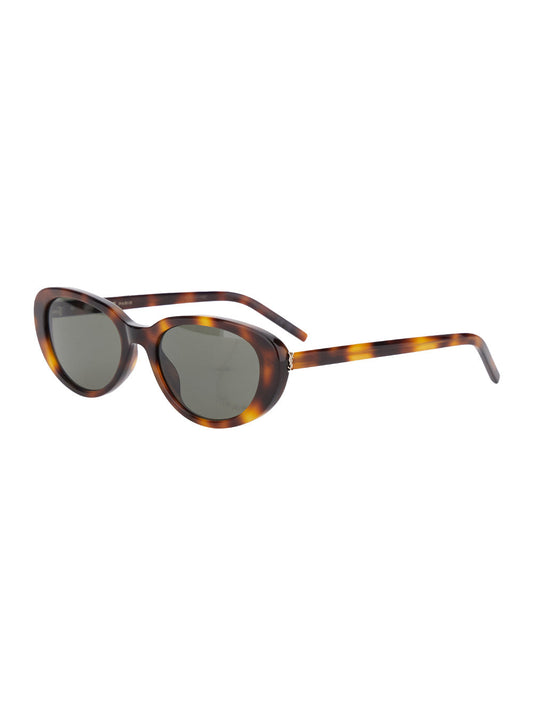 Saint Laurent Women Brown Tortoiseshell Cat-Eye Sunglasses With Cassandre On The Temples In Acetate Woman