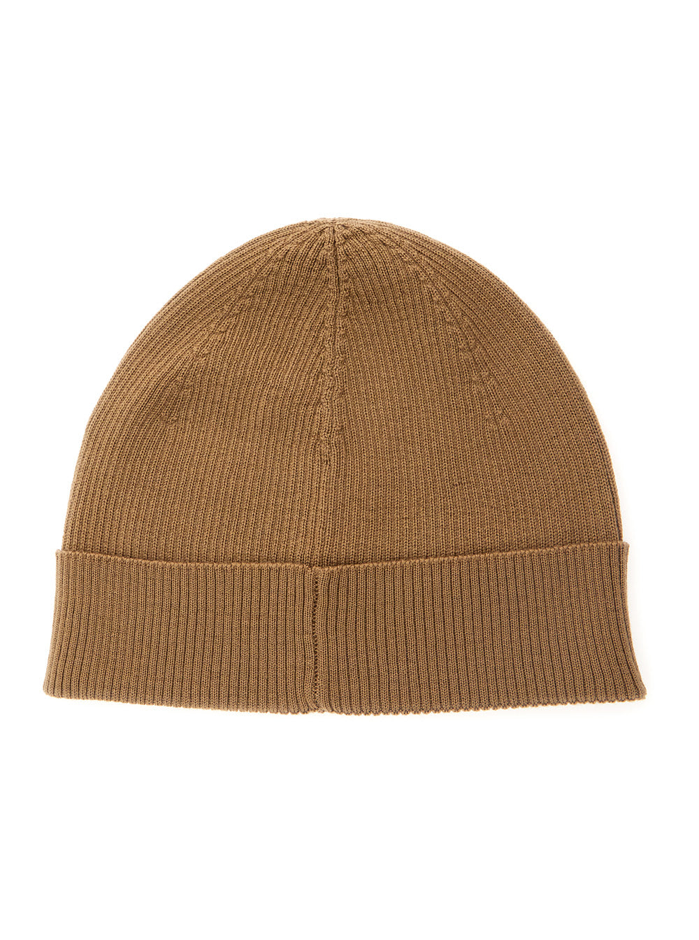 Saint Laurent Women Beige Knit Beanie With Logo Patch On The Front In Wool Woman
