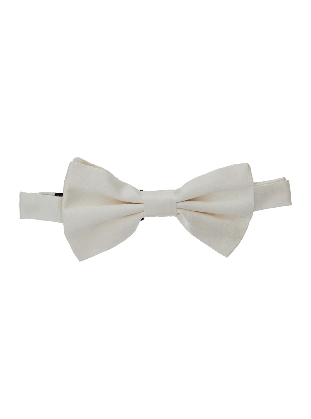 Dolce & Gabbana Men White Bowtie With Rear Hook Closure In Silk Man