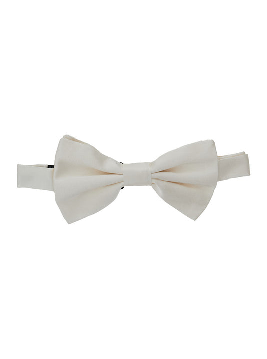 Dolce & Gabbana Men White Bowtie With Rear Hook Closure In Silk Man