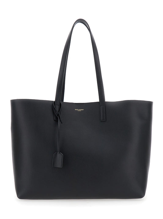 Saint Laurent Women Black Tote Bsg With Embossed Logo On The Front And Logo Tag In Leather Woman