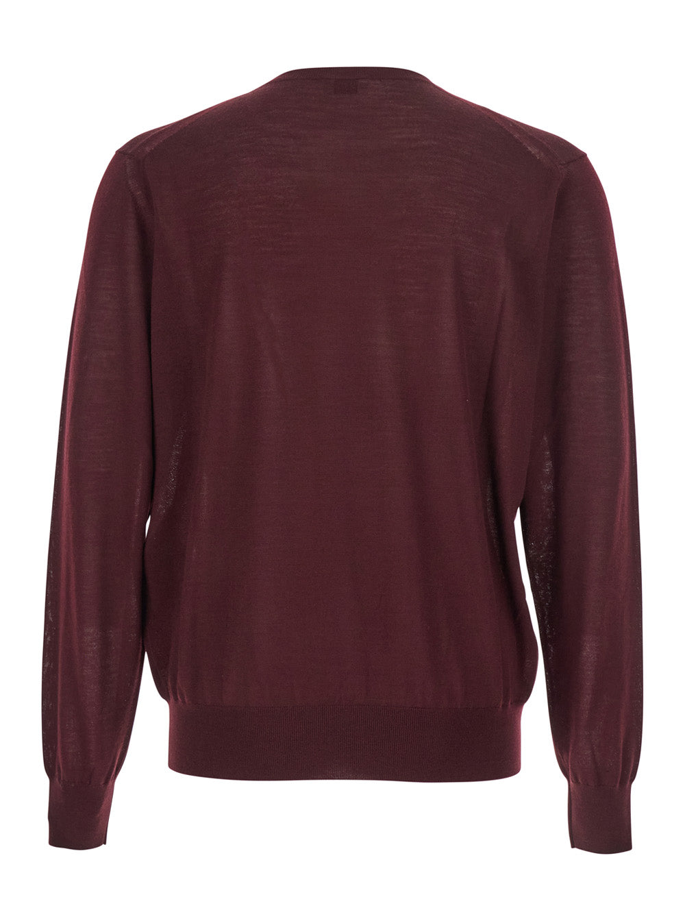 Saint Laurent Men Bordeaux Crewneck Sweater With Cassandre In Cashmere Man