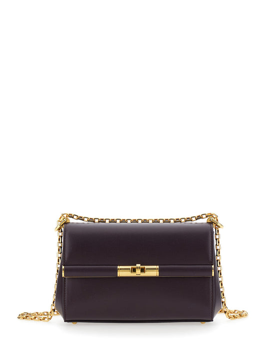 Dolce & Gabbana Women 'Marlene' Violet Shoulder Bag With Twist Lock In Leather Woman