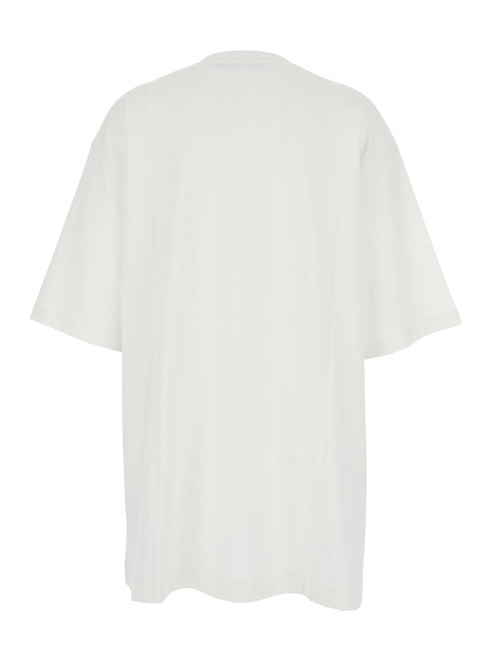 Dolce & Gabbana Women White Crew Neck T-Shirt With Maxi Print On The Front In Cotton Woman