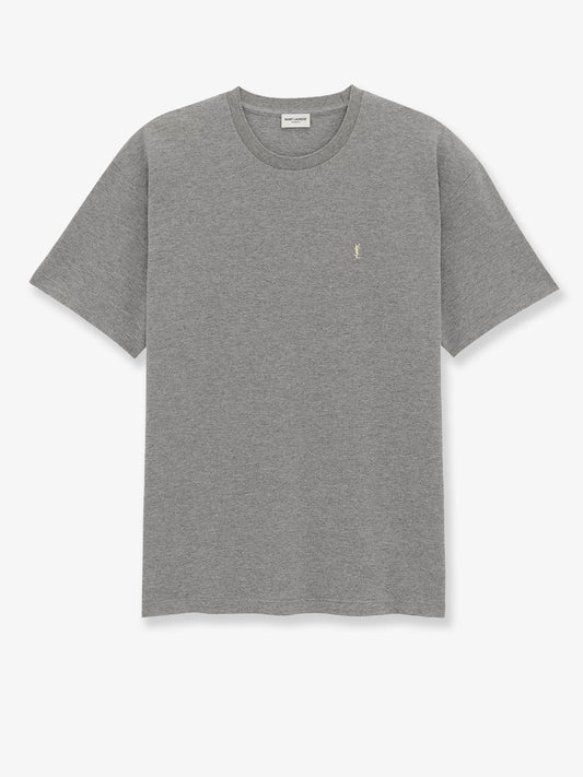 Saint Laurent Men Recycled Material T-Shirt With Cassandre Embroidery