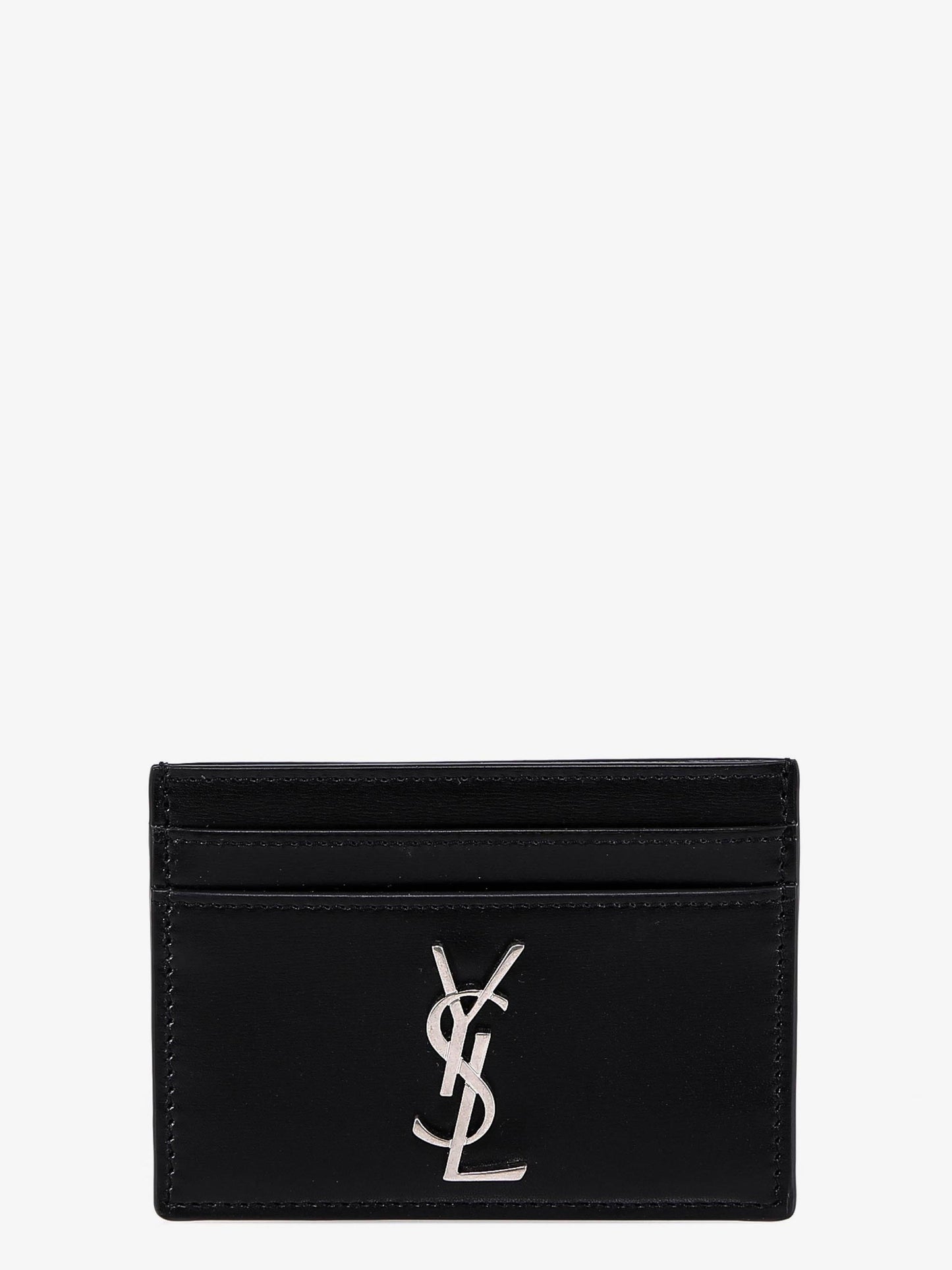 Saint Laurent Men Cassandre Leather Card Holder
