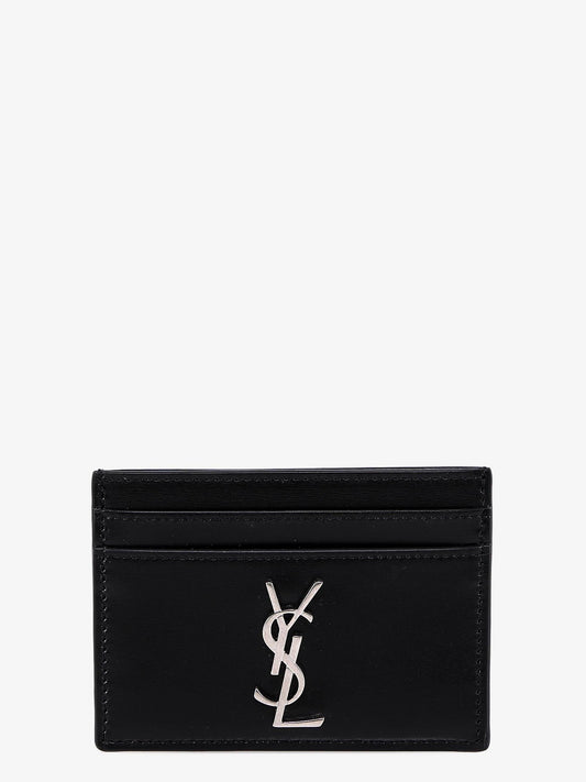 Saint Laurent Men Cassandre Leather Card Holder