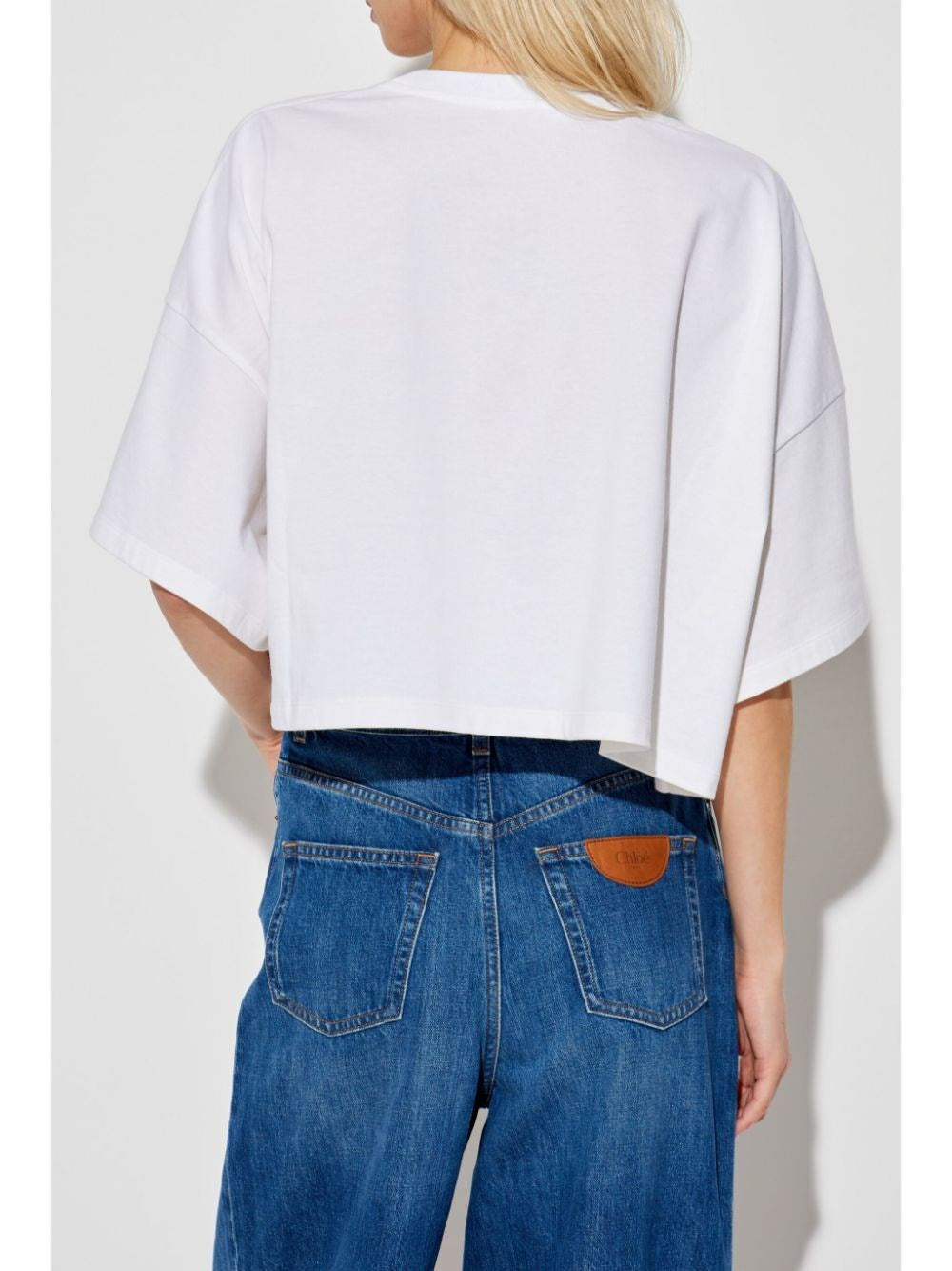 Chloe Women Cropped Boxy Logo T-Shirt