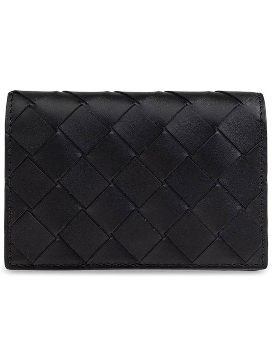Bottega Veneta Bottega Veneta Leather Card Case, Men's, Black