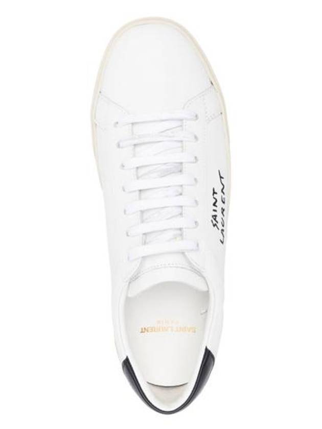 Saint Laurent Court Classic Black Tab Low Top Sneakers White