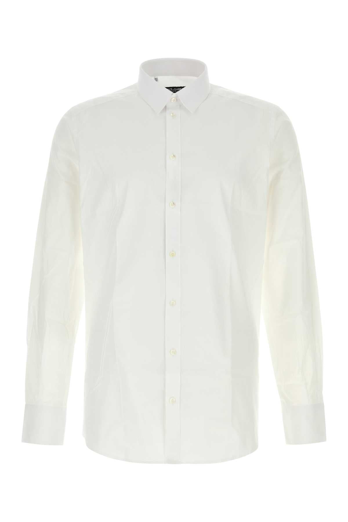 Dolce & Gabbana Men White Poplin Shirt
