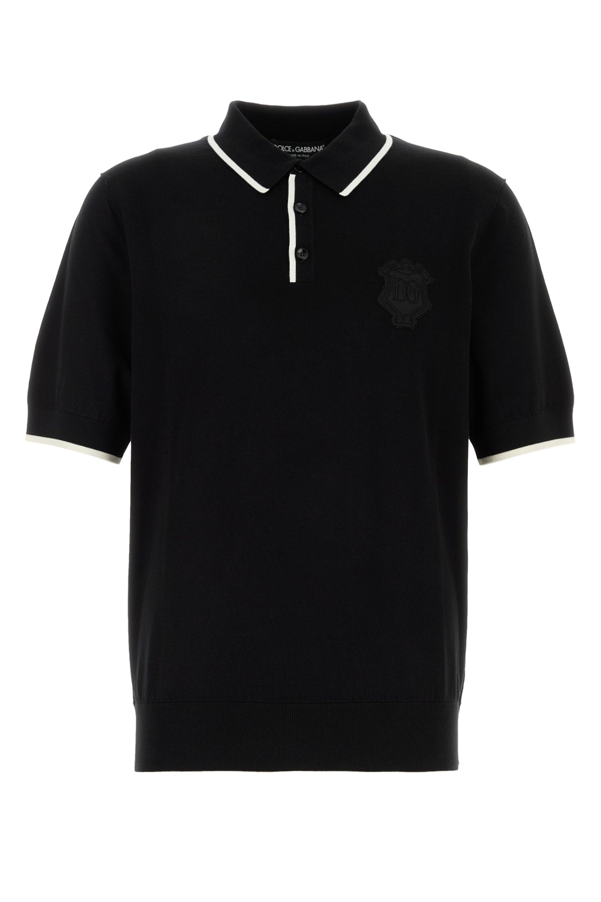 Dolce & Gabbana Men Black Cotton Polo Shirt