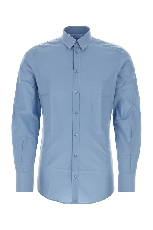 Dolce & Gabbana Men Powder Blue Poplin Shirt