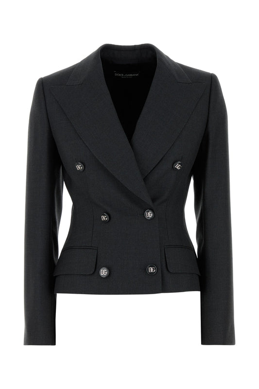 Dolce & Gabbana Women Dark Grey Wool Blazer
