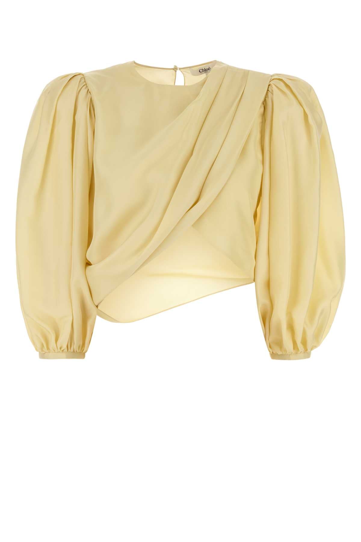 Chloe Women Pastel Yellow Satin Blouse
