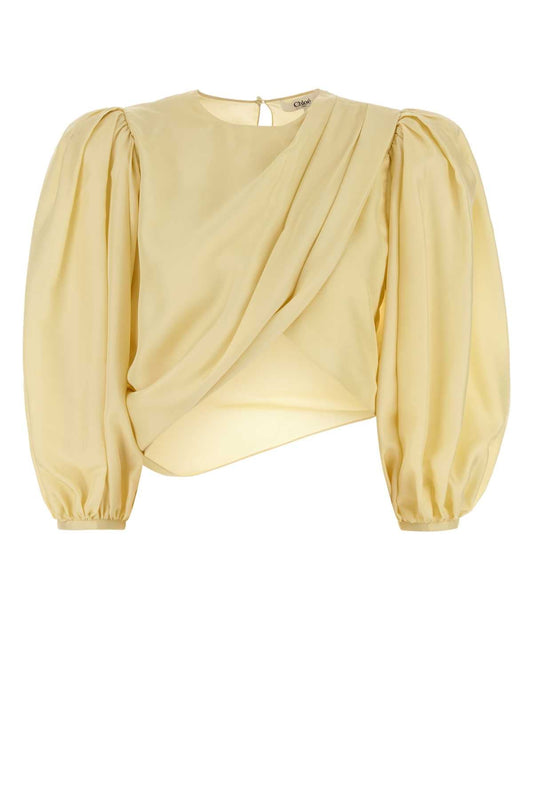 Chloe Women Pastel Yellow Satin Blouse
