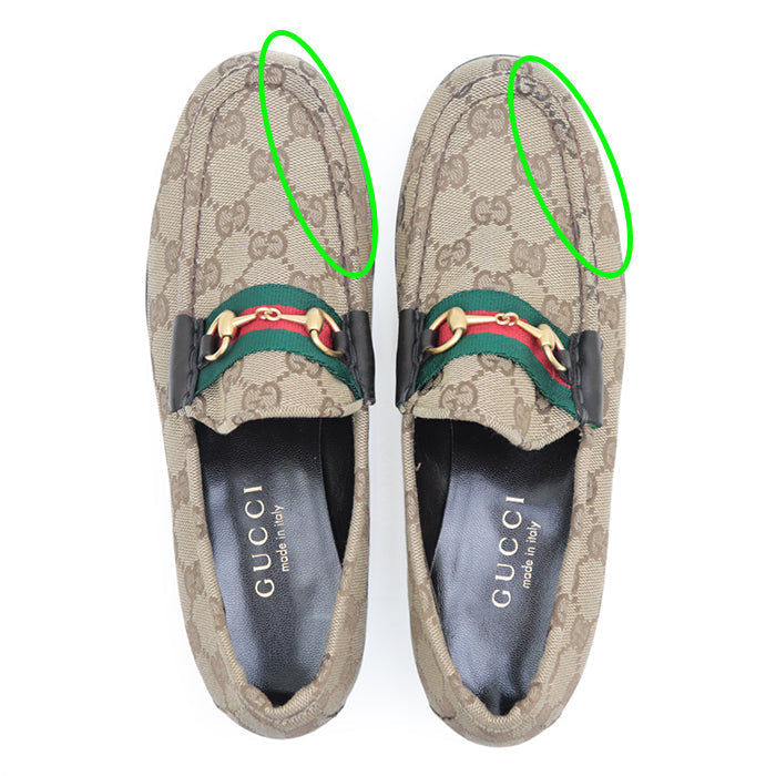 Gucci Canvas Leather Horsebit Loafers