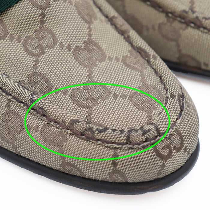Gucci Canvas Leather Horsebit Loafers