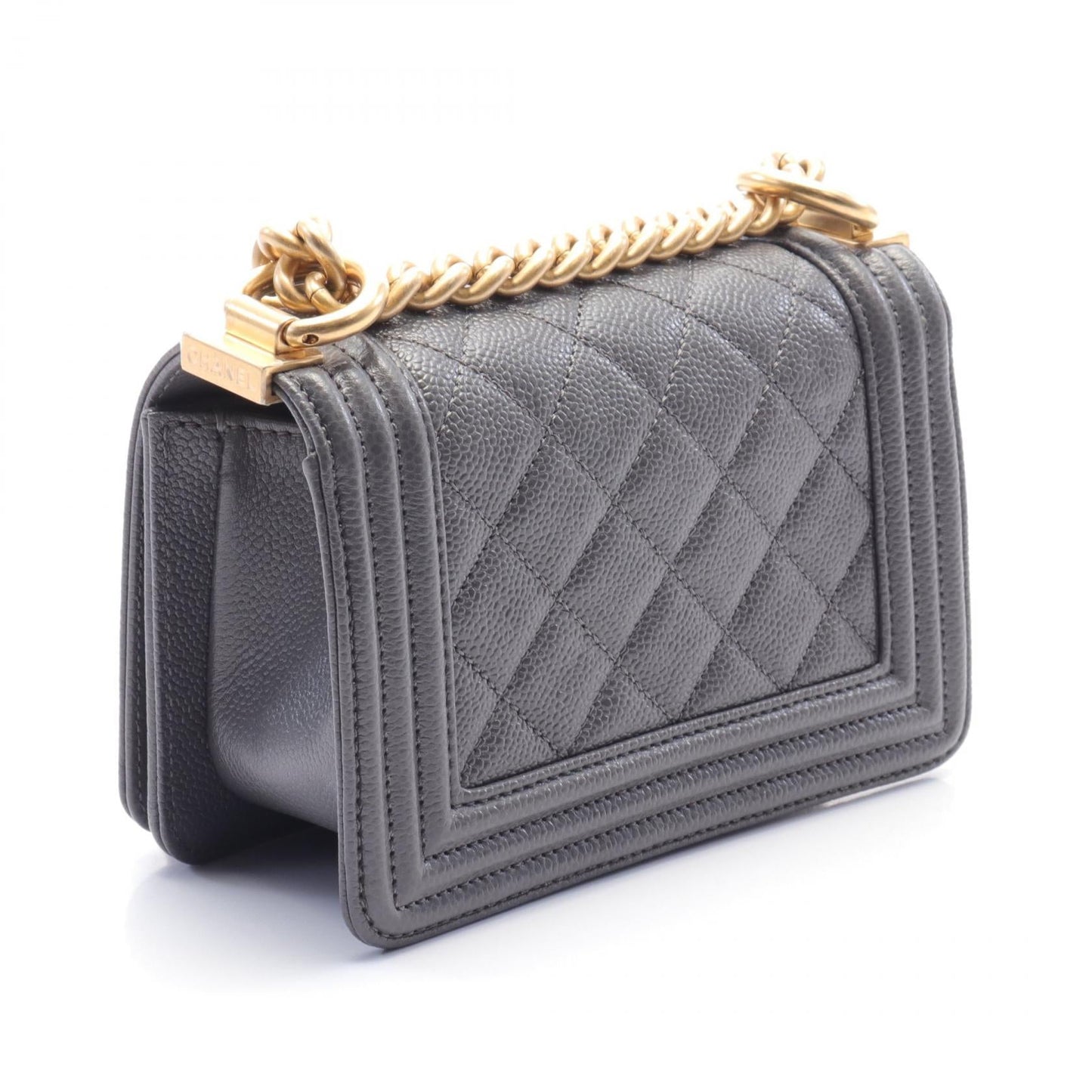 Chanel Boy Mini Shoulder Bag Gray A67364