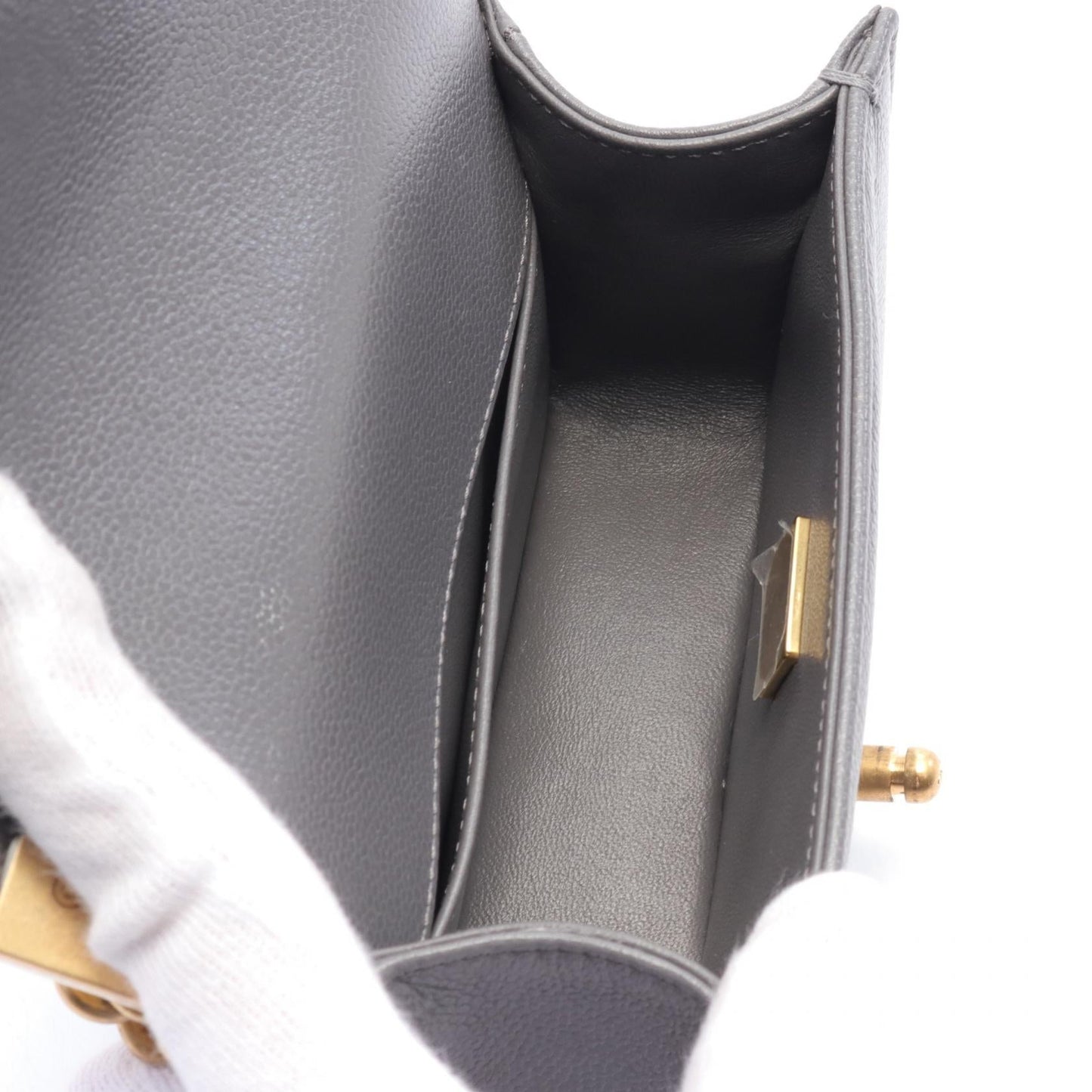 Chanel Boy Mini Shoulder Bag Gray A67364