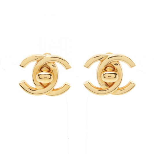 Chanel Coco Mark Earrings Gold GP