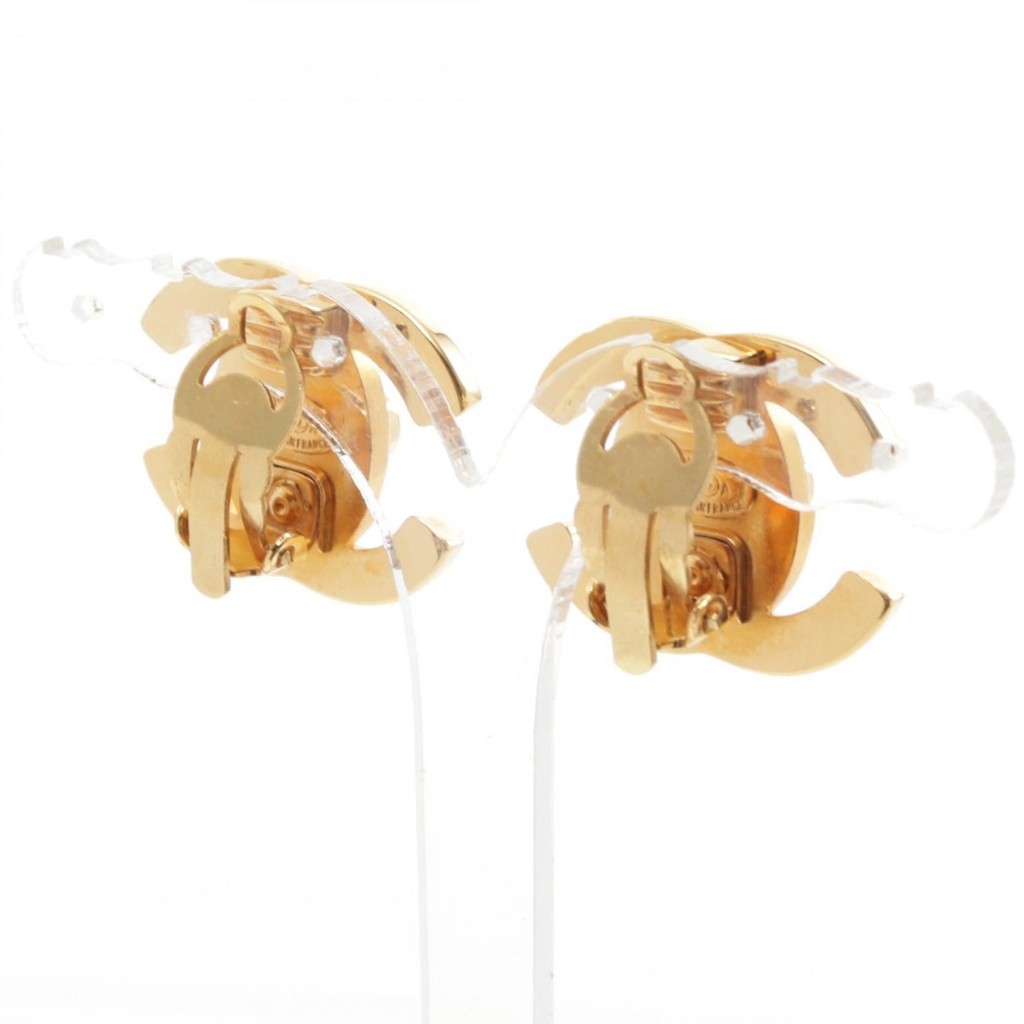 Chanel Coco Mark Earrings Gold GP