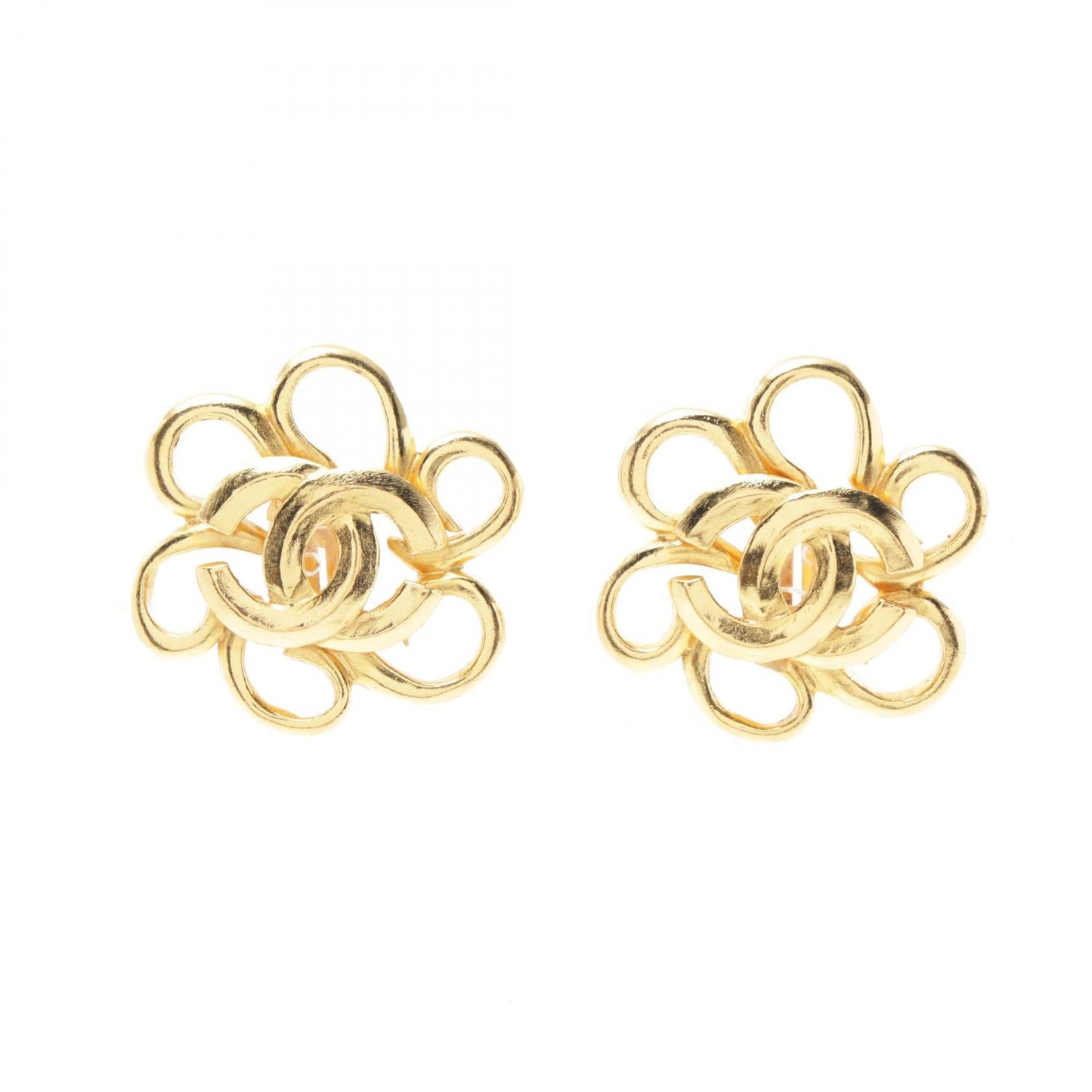 Chanel Coco Mark Earrings Gold Plated