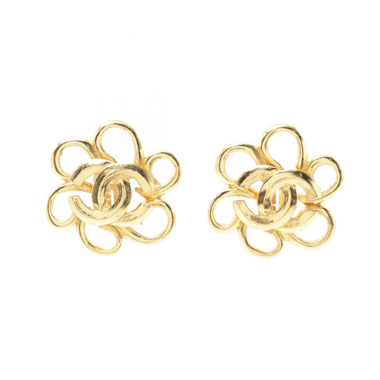 Chanel Coco Mark Earrings Gold Plated