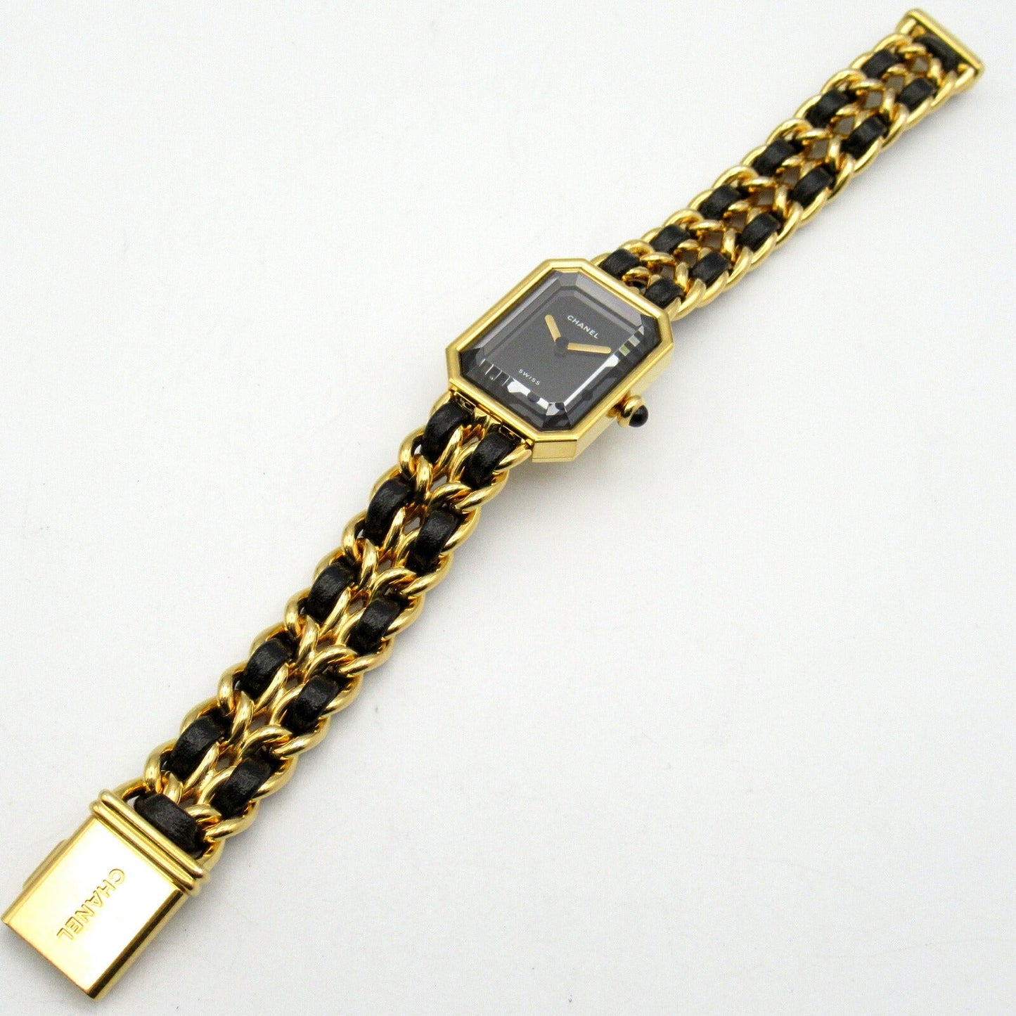 Chanel Premiere L Watch Gold Plated Leather H0001