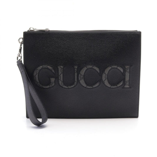 Gucci GG Supreme Leather PVC Coated Canvas Clutch Bag